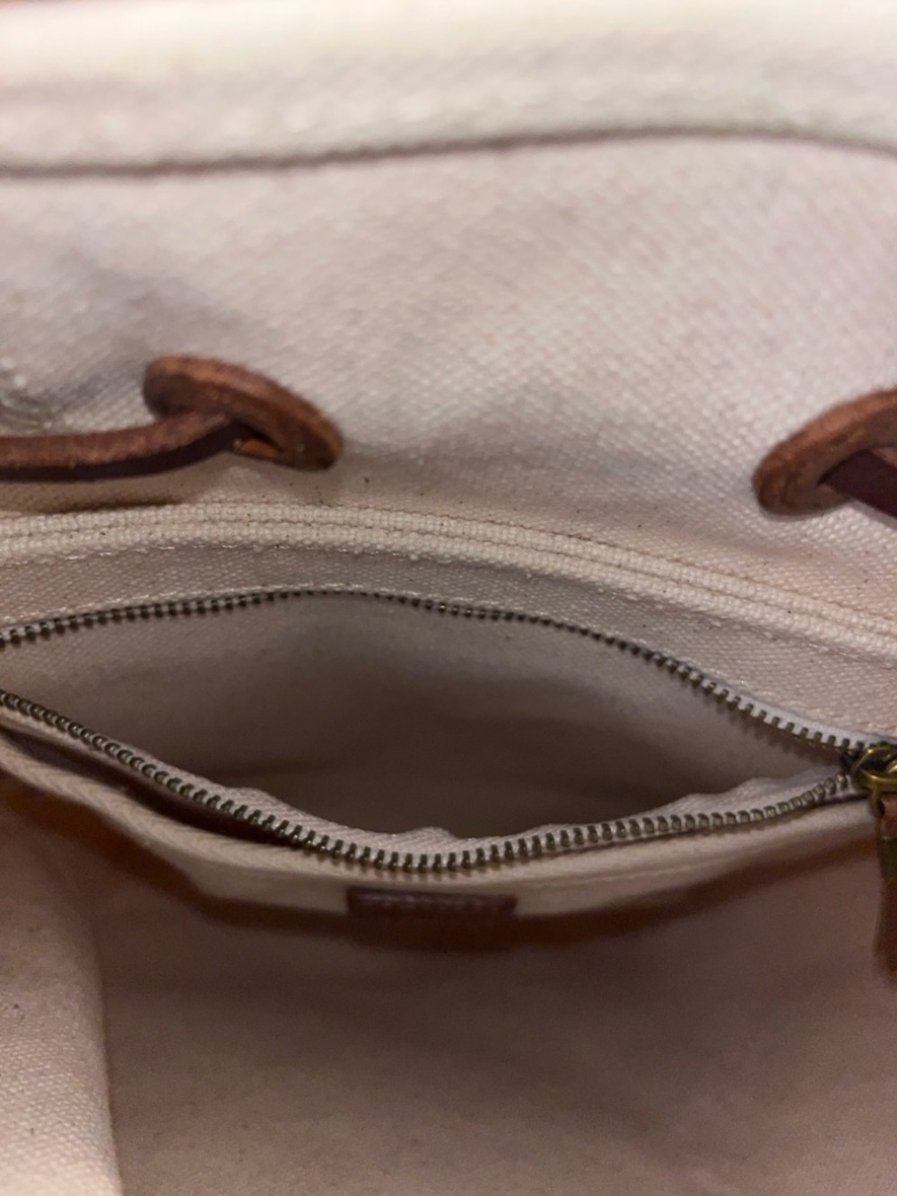 Madewell The Canvas Somerset Backpack.  Tan leather details. - Picture 11 of 11